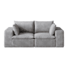 Sofá modular de 180 cm - design de dupla camada, almofadas removíveis em veludo, sem montagem - cinzento