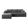 Sofá de canto L 241 cm - design minimalista em forma de nuvem, assento profundo, 3 lugares, sem montagem - cinzento escuro