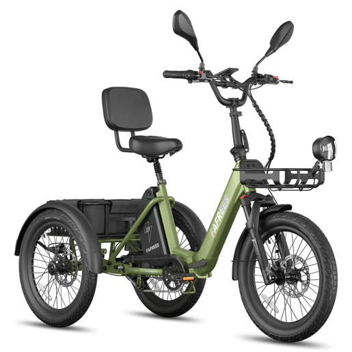 Bicicletas eléctricas FAFREES F20 Mate II - Motor 250W Bateria 48V25AH 20 Polegadas Pneus Travão a disco hidráulico - Verde-militar