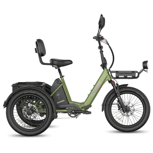 Bicicletas eléctricas FAFREES F20 Mate II - Motor 250W Bateria 48V25AH 20 Polegadas Pneus Travão a disco hidráulico - Verde-militar