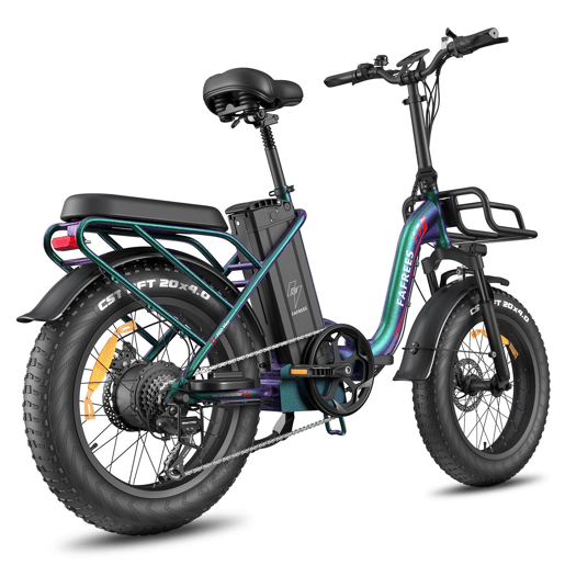 Electric Bike FAFREES F20 Max - Bateria 48V30AH Pneu 20 Freio a disco mecânico - Aurora Verde