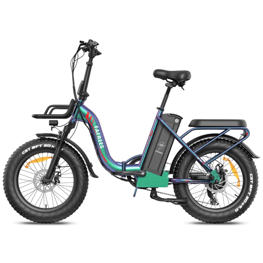 Electric Bike FAFREES F20 Max - Bateria 48V30AH Pneu 20 Freio a disco mecânico - Aurora Verde