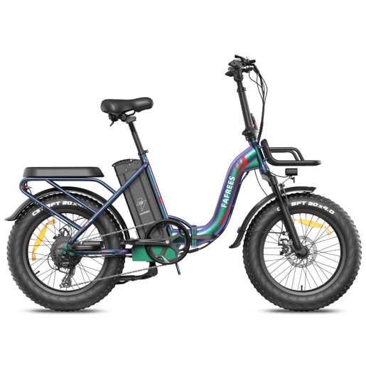 Electric Bike FAFREES F20 Max - Bateria 48V30AH Pneu 20 Freio a disco mecânico - Aurora Verde