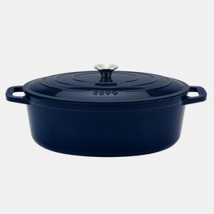 La Fonderie 1890, ALMA36, Caçarola em ferro fundido, 36cm, 7,7L, azul, compatível com todas as fontes de calor, indução, gás, grelhador e forno.
