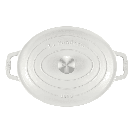 La Fonderie 1890, IENA36, Caçarola em ferro fundido, 36 cm, 7,7L, bege, compatível com todas as fontes de calor, indução, gás, grelhador e forno. La Fonderie 1890, IENA36, Caçarola em ferro fundido, 36 cm, 7,7L, bege, compatível com todas as fontes de calor, indução, gás, grelhador e forno.