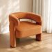 Sillón de terciopelo, sillón lounge moderno con reposabrazos Sillón de terciopelo, sillón lounge moderno con reposabrazos Naranja
