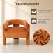Sillón de terciopelo, sillón lounge moderno con reposabrazos Sillón de terciopelo, sillón lounge moderno con reposabrazos Naranja