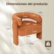 Sillón de terciopelo, sillón lounge moderno con reposabrazos Sillón de terciopelo, sillón lounge moderno con reposabrazos Naranja