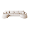 Sofá modular de canto em U, 336 cm - 4 lugares, estofamento em espuma, sem montagem, sofá embalado - Branco