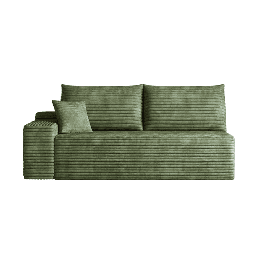 Sofá modular de 175 cm, 2 lugares u2013 estofado em tecido, design seccional com chaise à esquerda u2013 Verde Sofá modular de 175 cm, 2 lugares u2013 estofado em tecido, design seccional com chaise à esquerda u2013 Verde