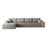 Sofá modular de canto de 340 cm - chaise longue em L, assento profundo, sem montagem, 4 lugares - Camel