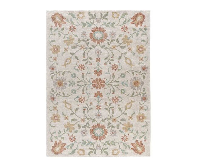 Alfombra exterior motivos florales beige / multicolor SAMARA, 160x230 cm - ATTICGO