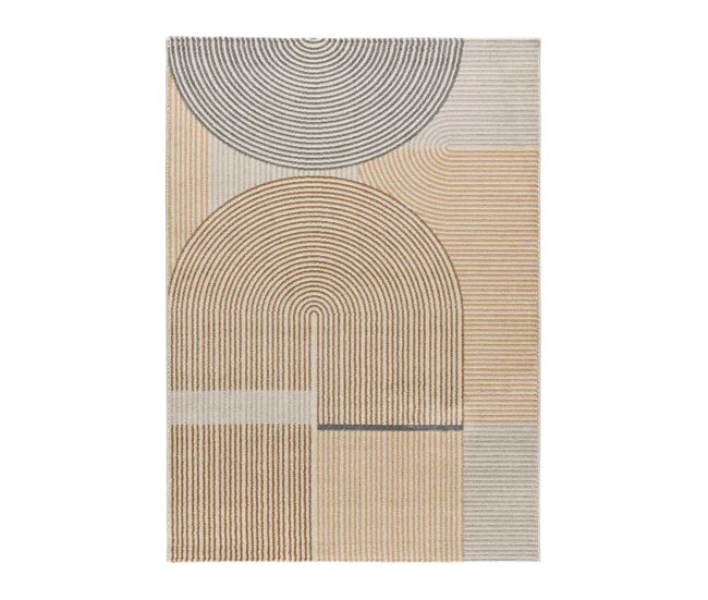 Alfombra geométrica beige garden, 160x230 cm - atticgo