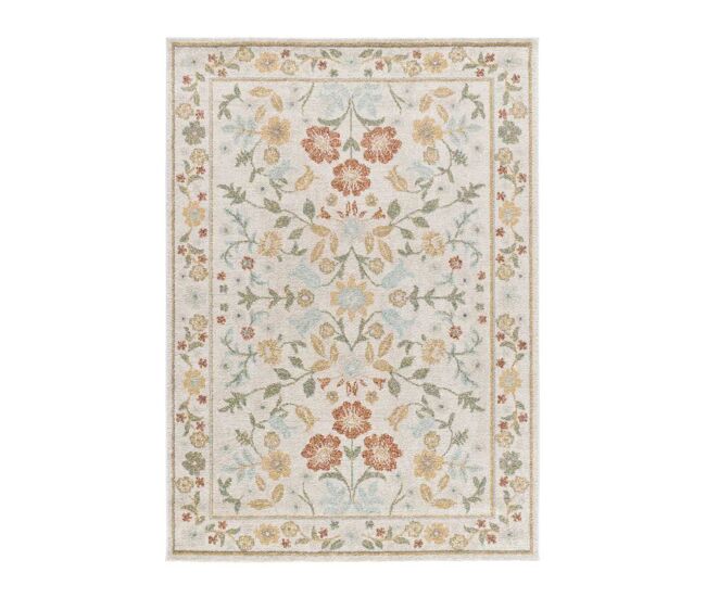 Alfombra exterior motivos florales beige / multicolor samara, 160x230 cm - atticgo
