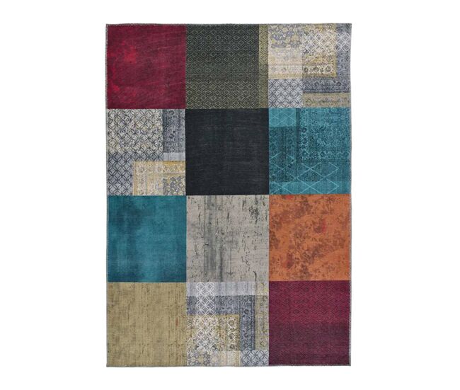 Alfombra abstracta multicolor neila, 80x150 cm - atticgo