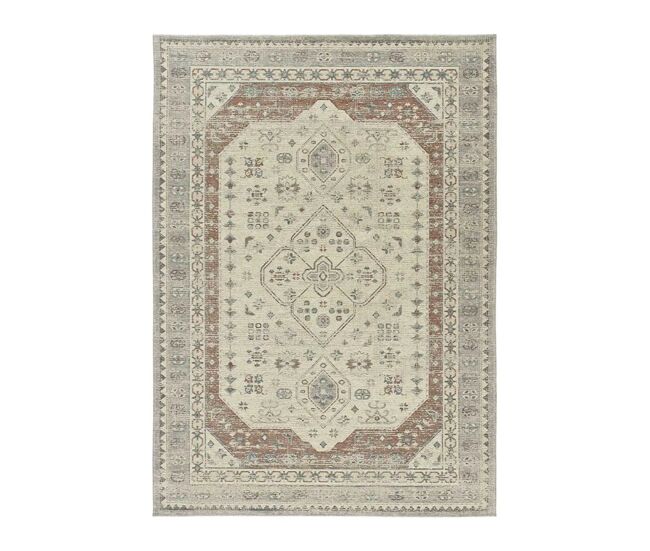 Alfombra exterior vintage oriental gris / caldera LUA, 80x150 cm - ATTICGO