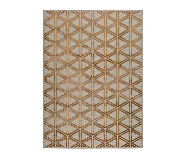 Alfombra geométrica cobre lana, 120x170 cm - atticgo