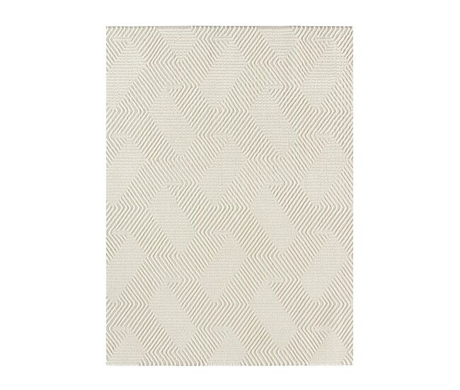 Alfombra geométrica crema sign, 120x170 cm - atticgo