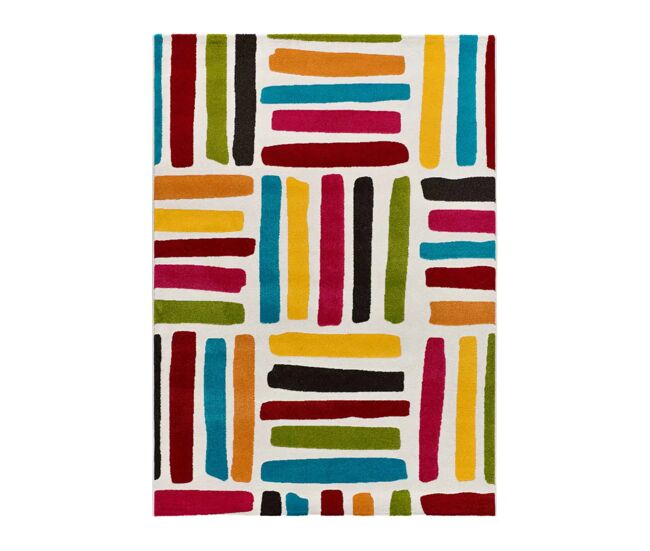 Alfombra geométrica multicolor bounty, 133x190 cm - atticgo