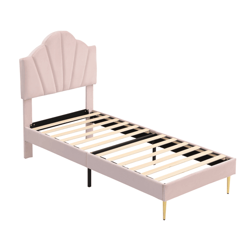 Cama de solteiro de veludo 90x200 cm,rosa Cama de solteiro de veludo 90x200 cm,rosa