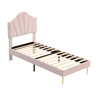 Cama de solteiro de veludo 90x200 cm,rosa