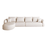 Sofá de canto modular em L, 336 cm - 4 lugares, sem montagem, espuma de alta densidade, assento profundo - Branco