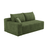 Sofá modular de 151 cm - 2 lugares, estofado em veludo cotelê, design moderno, módulo esquerdo - Verde