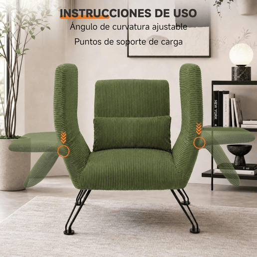 Poltrona moderna para sala de estar, cinza, tecido às riscas, pés em metal, poltrona de descanso confortável com almofada, adequada para sala de estar, quarto e varanda, verde. Poltrona moderna para sala de estar, cinza, tecido às riscas, pés em metal, poltrona de descanso confortável com almofada, adequada para sala de estar, quarto e varanda, verde.