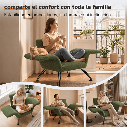 Poltrona moderna para sala de estar, cinza, tecido às riscas, pés em metal, poltrona de descanso confortável com almofada, adequada para sala de estar, quarto e varanda, verde. Poltrona moderna para sala de estar, cinza, tecido às riscas, pés em metal, poltrona de descanso confortável com almofada, adequada para sala de estar, quarto e varanda, verde.