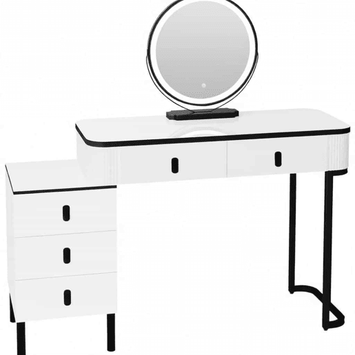 Mesa de maquilhagem 40 x 100 x 125 cm u2014 elegante, com gaveta, design moderno e multifuncional u2014 preto e branco