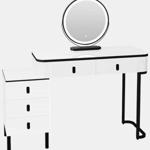 Mesa de maquilhagem 40 x 100 x 125 cm u2014 elegante, com gaveta, design moderno e multifuncional u2014 preto e branco