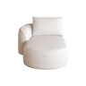 Sofá-cama com chaise longue 168 x 106 x 85 cm - Modular estofado com encosto lateral esquerdo - Branco