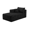 Sofá-cama individual 151 x 90 cm - estofo em veludo, assento almofadado - Preto