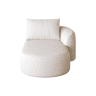 Sofá-cama modular 168 x 106 x 85 cm - Chenilla, chaise longue à direita, convertível - Branco