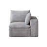 Sofá relax 90x90x60 cm - 1 lugar, em veludo acolchoado - Cinzento