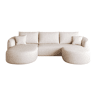Sofá modular em U de 266 cm - sem montagem, assento profundo, espuma de alta densidade, moderno - Branco