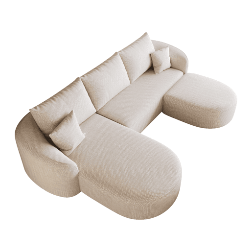 Sofá modular em U de 266 cm - sem montagem, assento profundo, espuma de alta densidade, moderno - Branco Sofá modular em U de 266 cm - sem montagem, assento profundo, espuma de alta densidade, moderno - Branco