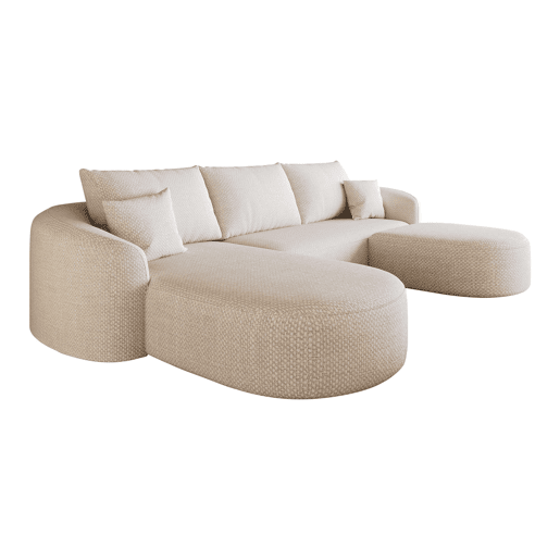 Sofá modular em U de 266 cm - sem montagem, assento profundo, espuma de alta densidade, moderno - Branco Sofá modular em U de 266 cm - sem montagem, assento profundo, espuma de alta densidade, moderno - Branco
