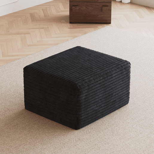 Apoio para os pés de 65 cm - estofado moderno e confortável - Preto Apoio para os pés de 65 cm - estofado moderno e confortável - Preto