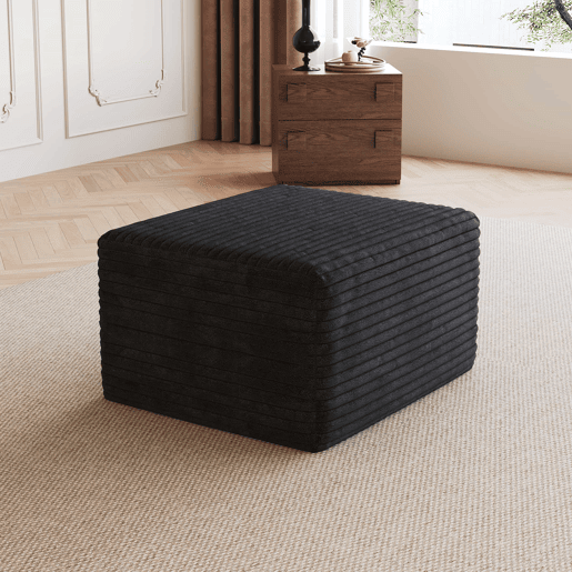 Apoio para os pés de 65 cm - estofado moderno e confortável - Preto Apoio para os pés de 65 cm - estofado moderno e confortável - Preto
