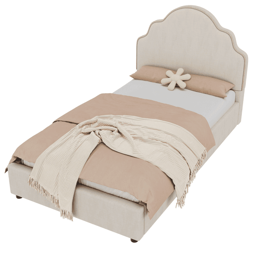 Cama de solteiro de linho 90x200 cm,bege