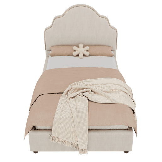 Cama de solteiro de linho 90x200 cm,bege
