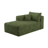Sofá-cama modular 151 x 90 cm - estofado em veludo cotelê, 1 lugar - verde