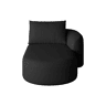 Sofá-cama modular 168 x 106 cm - Estofo em chenille, convertível, encosto ajustável - Preto