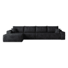 Sofá modular de canto de 340 cm - chaise longue em L, assento profundo, sem montagem, embalado compactamente - Preto