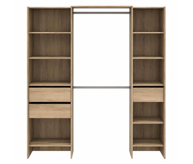 Vestidor abierto con 3 cajones kronen - roble