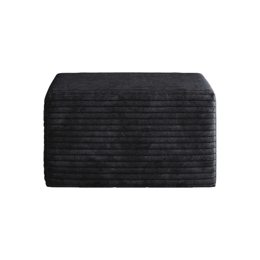 Puf decorativo 65x60x38 cm - estofado em tecido com enchimento de espuma - preto Puf decorativo 65x60x38 cm - estofado em tecido com enchimento de espuma - preto