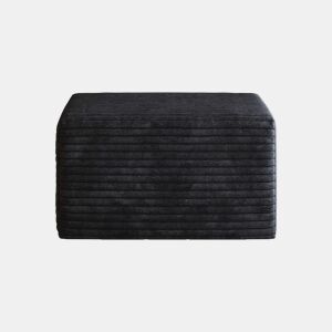 Puf decorativo 65x60x38 cm - estofado em tecido com enchimento de espuma - preto