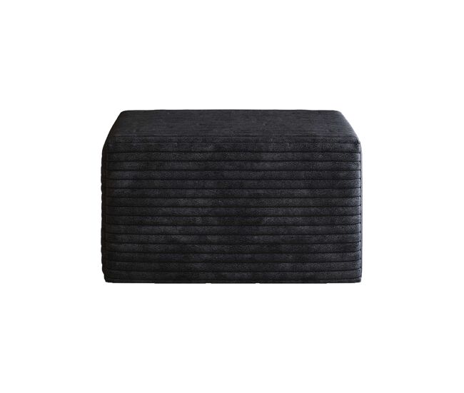 Puff decorativo 65x60x38 cm - tapizado de tela con relleno de espuma - negro