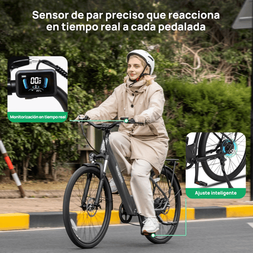 Oryxearth Bicicleta elétrica de 250 W, motor de 25 kmh, Pedelec Citybike E-Bike, bicicleta elétrica de 7 velocidades com sensor de binário para adultos, bicicleta elétrica de trekking, autonomia de 80 u2013 100 km